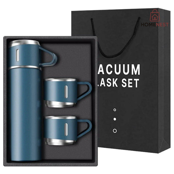 Steel Vacuum Flask Set with 3 Steel Cups-500ml