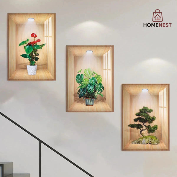 3d Plant Wall Stickers (3pcs Set)