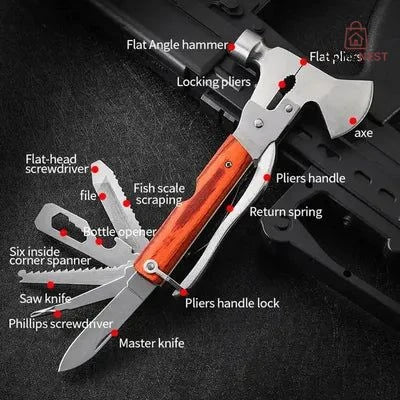 15 in 1 Multifunction Claw Hammer and Plier, Screw drivers, knives, Perfect of Everyday use.