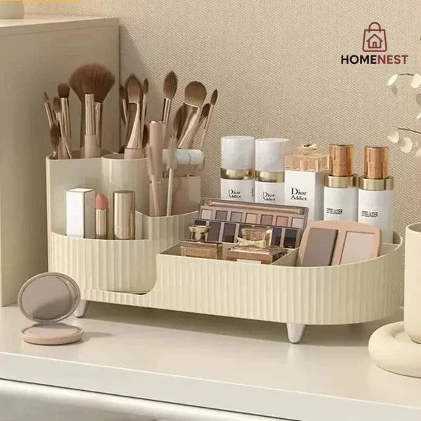 Rotating Brush with Cosmetic Organizer