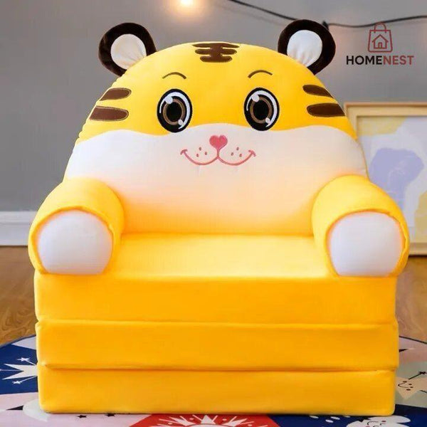 3 layers Kids Folding Sofa Cum Bed Tiger