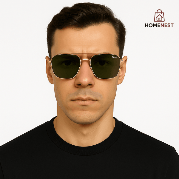 Stylish Gold Aviators Sunglasses