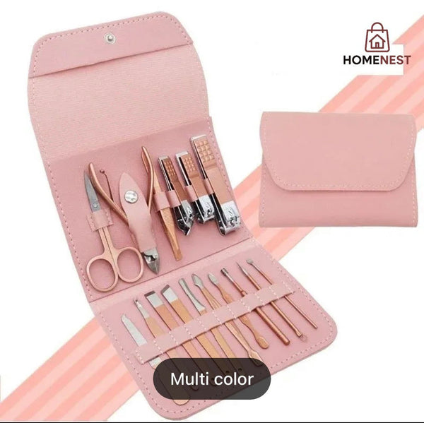 16pcs Manicure Pedicure Grooming Kit, Stainless Steel set