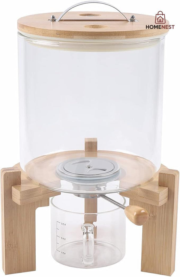 Flour and Cereal Container, Rice Dispenser, Creative Glass Food Storge Container for Kitchen Organization
