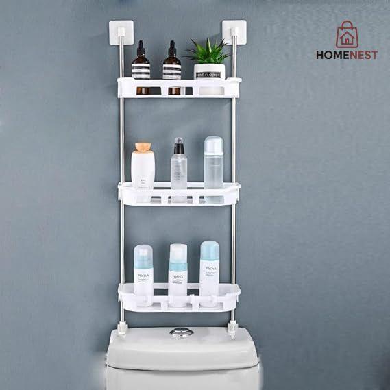 Over the commode storage rack