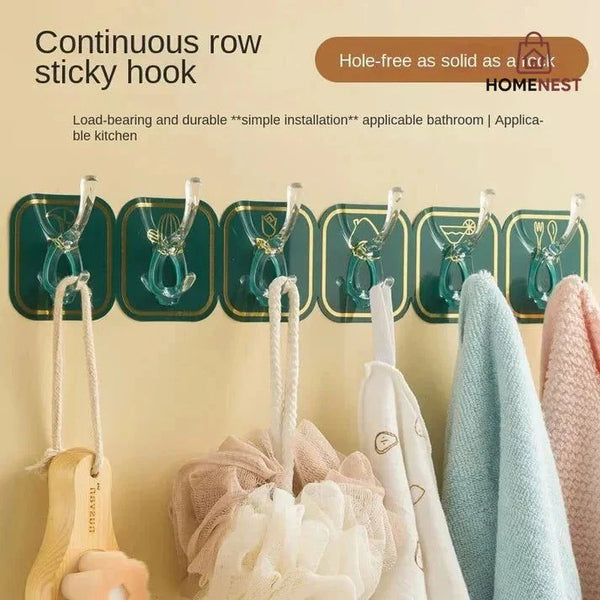 Modern Design Self-adhesive 6 Hook Stripe