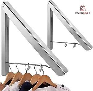 Wall Mount Adjustable Clothes Hanger Rack