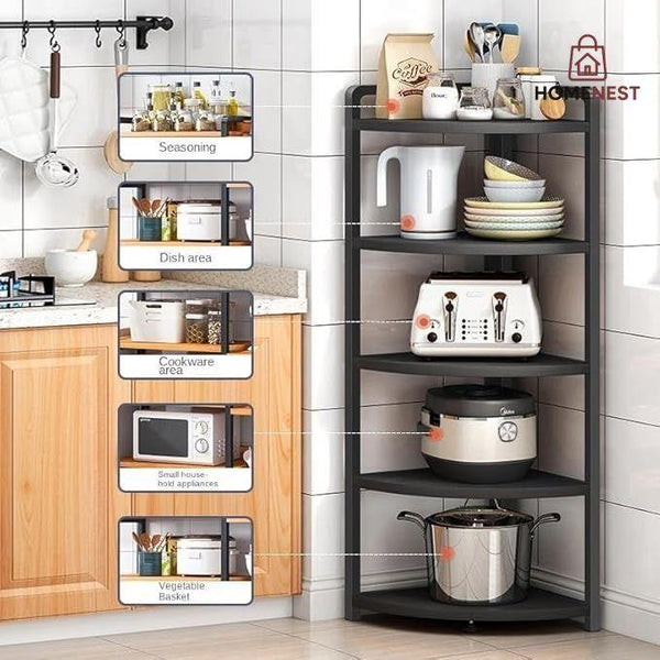 Foldable Corner Shelf with Tripod Base
