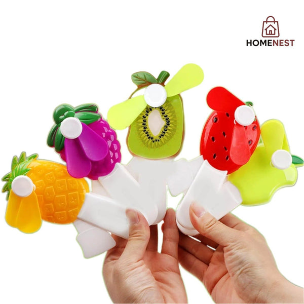 Handheld Fruit-Shaped Mini Fan (Pack of 4)