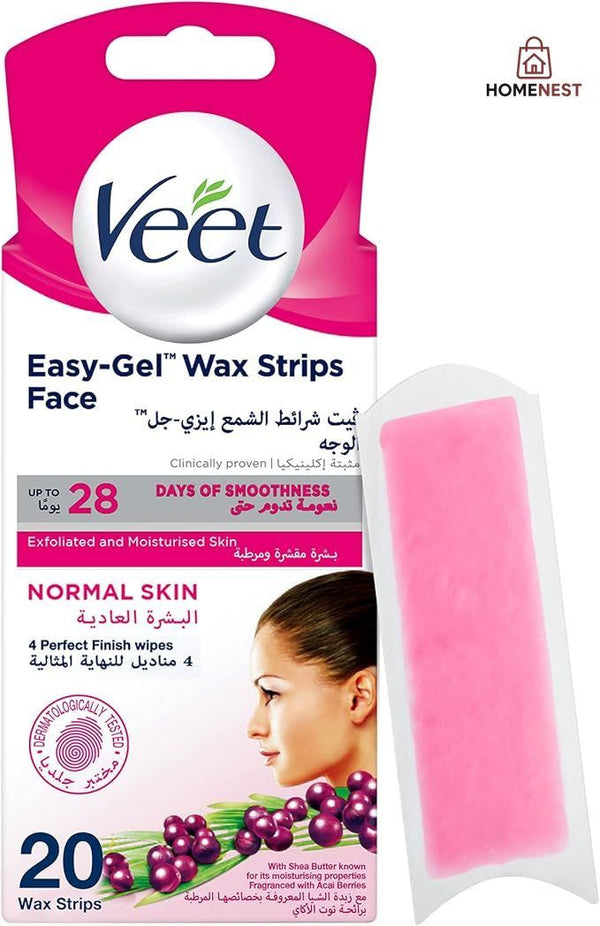 Veet Full Body Waxing Strips Kit for Normal Skin   (20 Wax Straps In One Pack )