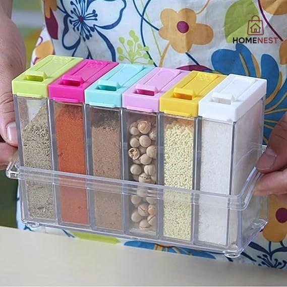 6 Pcs Portable camping seasoning salt kits, spice jars