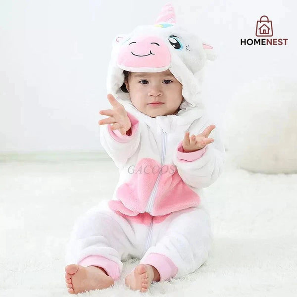 Animal Soft Fleece Costume Jumpsuit Unicorn