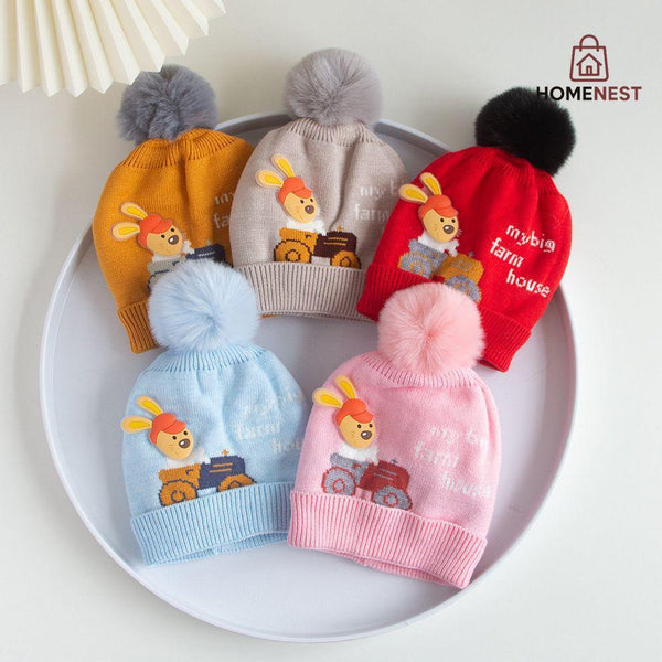 Winter Woolen Cap With 1 Pom Pom My Big Farm