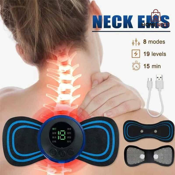 EMS Mini Portable Electric Neck, Back & Body Pain Relief Massager