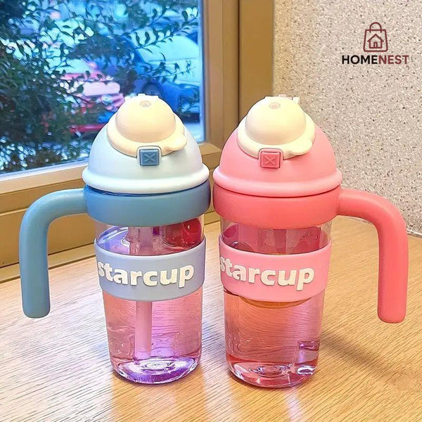 Tumbler Leakproof Water Cup, With Handle And Straw