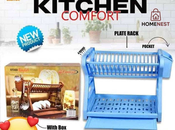 2 Tier Kitchen Platerack With DrYing Dish Spoon Holder