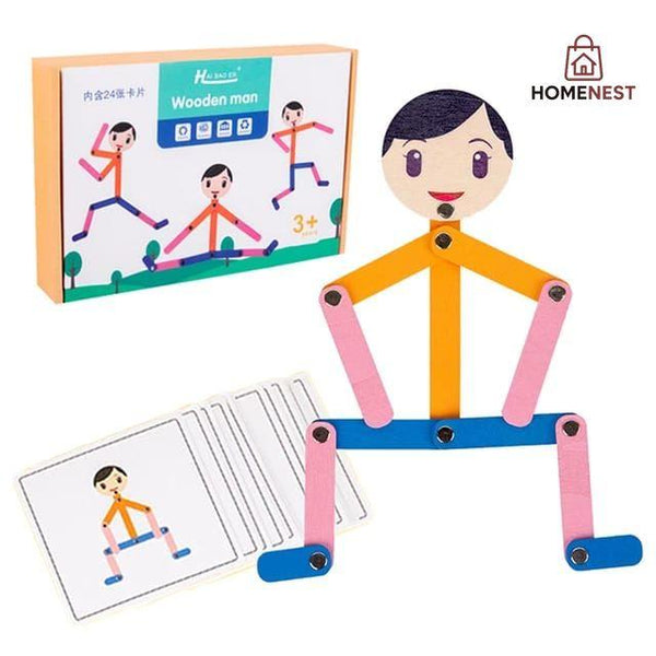 Wooden Flexible Man Puzzle – 48 Patterns