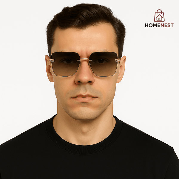 Gold Frame Gradient Sunglasses