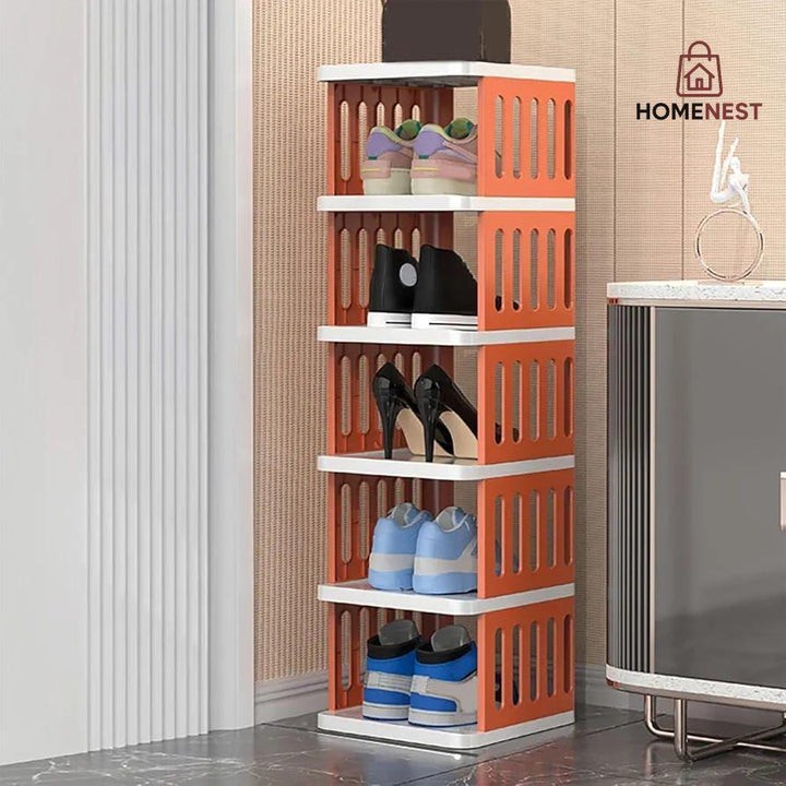 Multi-Tier Stackable Shoe Rack Organizer - Modern 5-Tier Shoe Storage ...