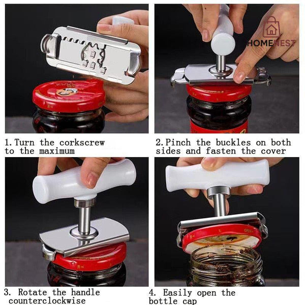 Jar Opener Stainless Steel Jar Opener effortless Lid Remover Tool For Kitchen
