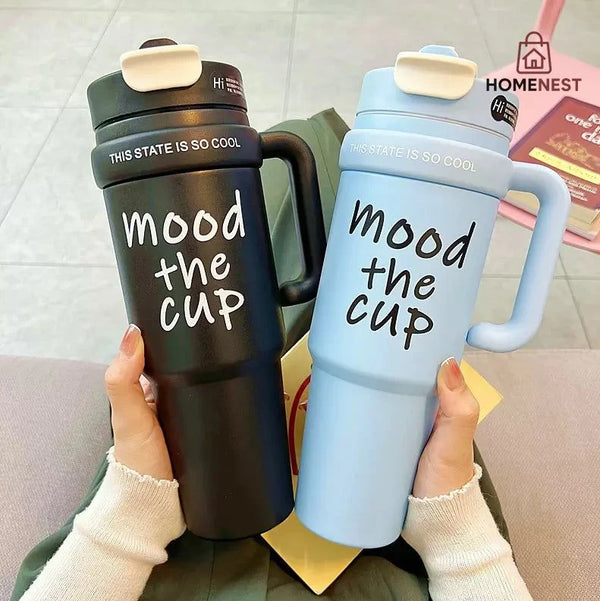 850ml New Big Mac Ice Bomber Cup Sporty Style Straw Stainless Steel Coffee Cup Thermos Mug